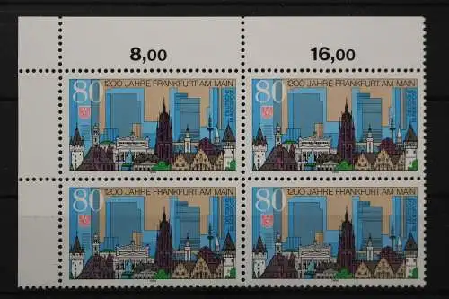 Deutschland, MiNr. 1721, Viererblock, Ecke links oben, postfrisch - 656246