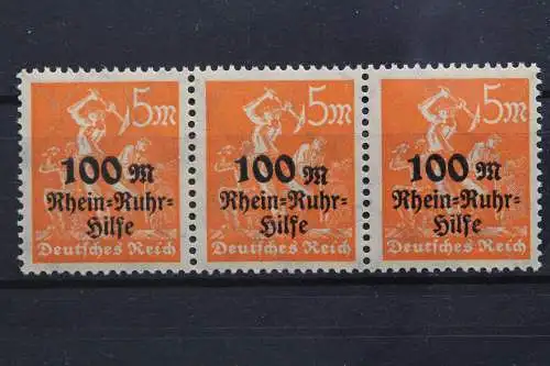 Deutsches Reich, MiNr. 258 PLF IX, 3er Streifen, postfrisch, BPP Signatur - 658616