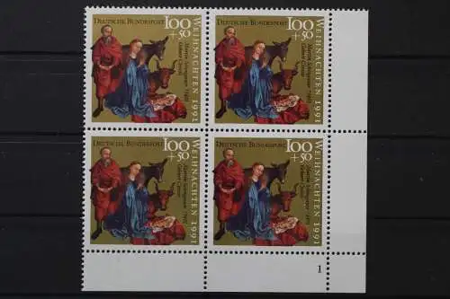 Deutschland, MiNr. 1581, 4er Block, Ecke re. u. FN 1, postfrisch - 656182