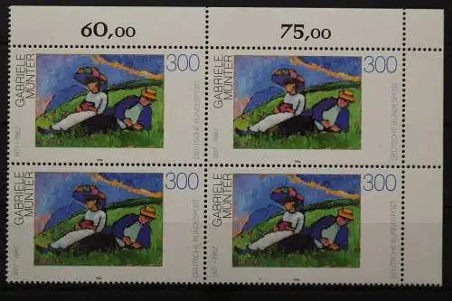 Deutschland, MiNr. 1750, Viererblock Ecke rechts oben, postfrisch - 656269