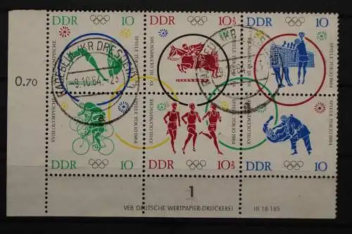 DDR, MiNr. 1039-1044, Sechserblock, Druckvermerk, gestempelt - 656616