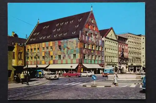 Augsburg, Merkurbrunnen und Weberhaus - 421626