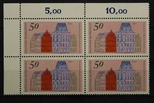 Deutschland, MiNr. 862, Viererblock, Ecke li. oben, postfrisch - 656786