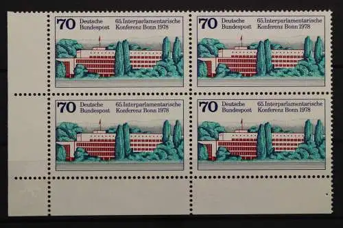 Deutschland, MiNr. 976, Viererblock, Ecke li. unten, postfrisch - 656802