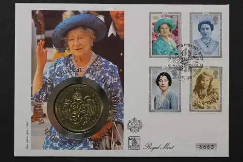 Großbritannien, 90. Geburtstag von Queen Mother, 2.8.1990, Numisbrief - 662765