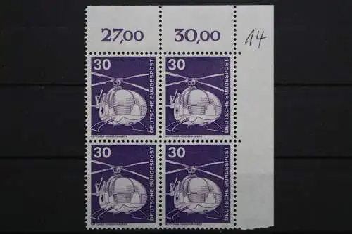 Deutschland, MiNr. 849, Viererblock, Ecke rechts oben, postfrisch - 657675