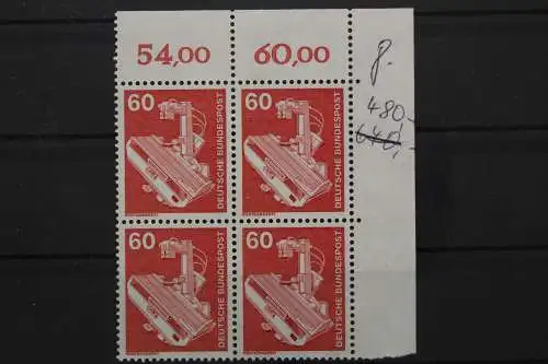 Deutschland, MiNr. 990, Viererblock, Ecke rechts oben, postfrisch - 660755