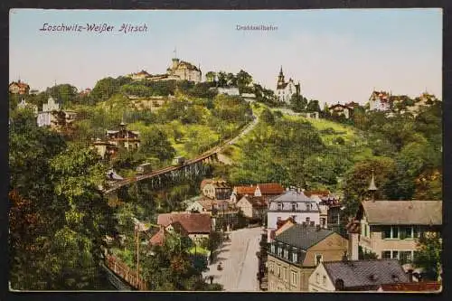 Dresden-Weißer Hirsch, Teilansicht mit Drahtseilbahn - 422440