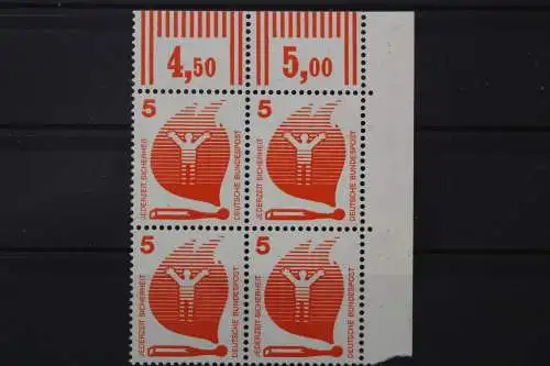 Deutschland, MiNr. 694 A, Viererblock, Ecke re. oben, postfrisch - 660929