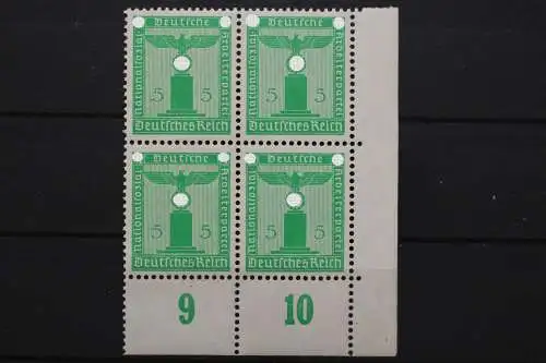 Deutsches Reich Dienst, MiNr. 147 Viererblock, Ecke re. unten, postfrisch - 662290