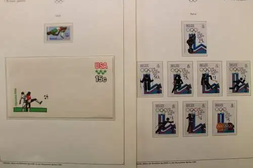 Olympische Spiele 1980, über 80 Vordruckblätter mit Briefmarken - 707282