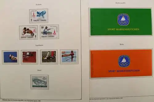 Olympische Spiele 1980, über 80 Vordruckblätter mit Briefmarken - 707282