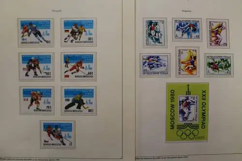 Olympische Spiele 1980, über 80 Vordruckblätter mit Briefmarken - 707282