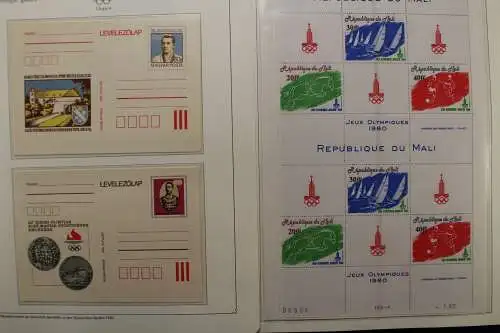 Olympische Spiele 1980, über 80 Vordruckblätter mit Briefmarken - 707282