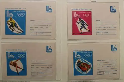 Olympische Spiele 1980, über 80 Vordruckblätter mit Briefmarken - 707282