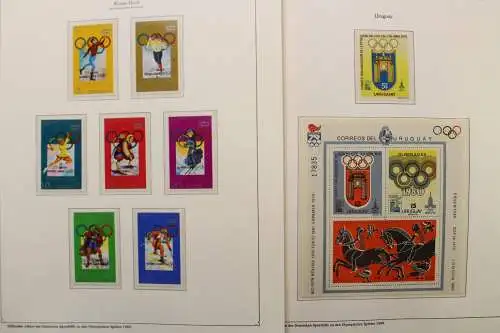 Olympische Spiele 1980, über 80 Vordruckblätter mit Briefmarken - 707282