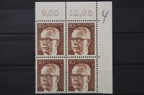 Deutschland, MiNr. 636, Viererblock, Ecke rechts oben, postfrisch - 660902