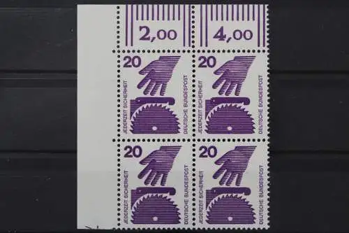 Deutschland, MiNr. 696 A Viererblock, Ecke li. oben, postfrisch - 660923