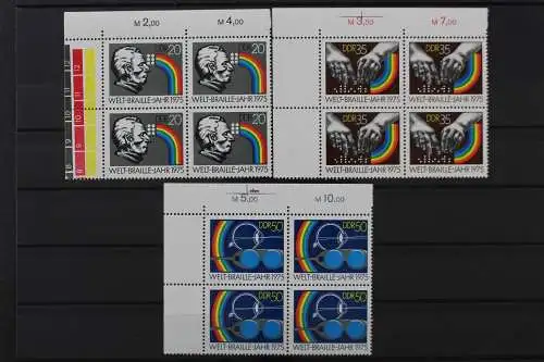 DDR, MiNr. 2090-2092, Viererblöcke, Ecken links oben, postfrisch - 661039