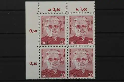 DDR, MiNr. 2012, Viererblock, Ecke links oben, postfrisch - 661052