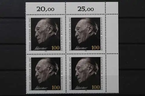 Deutschland, MiNr. 1601, Viererblock, Ecke re. oben, postfrisch - 662122