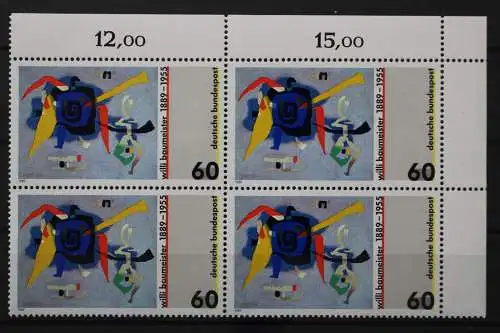 Deutschland, MiNr. 1403, Viererblock Ecke rechts oben, postfrisch - 662197