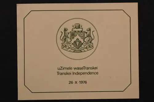 Transkei, MiNr. 18-21 Klappkarte, ESST - 207907