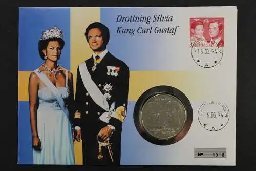 Schweden, Carl Gustav und Silvia, 50 Kr Silber, Numisbrief - 207407