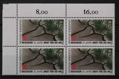 Deutschland (BRD), MiNr. 1404 Viererblock Ecke links oben, postfrisch - 210236