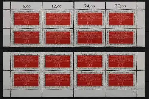 Deutschland (BRD), MiNr. 1107 Viererblock alle 4 Ecken FN 2, postfrisch - 207599