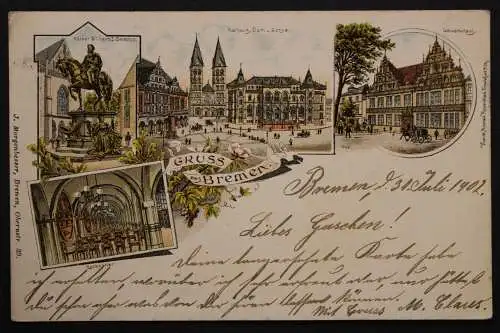 Bremen, Rathaus, Dom, Börse, Gewerbehaus,Kaiser Wilhelm-Denkmal - 422972