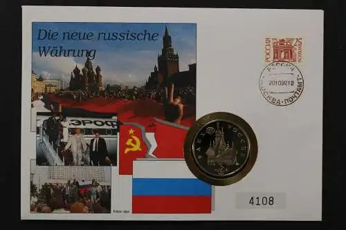 Russland, Numisbrief, Neue Währung mit 1 Rubel in PP - 662666