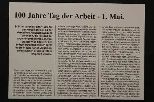 Deutschland, Numisbrief, Tag der Arbeit mit 10 Mark 1. Mai, 19.4.1990 - 662747