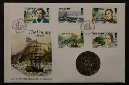 Isle of Man, The Bounty, 28.4.1989, Numisbrief - 662644