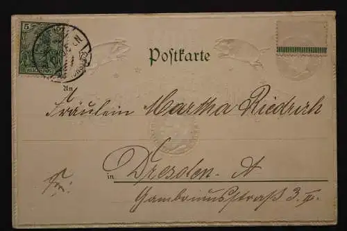 Ein glückliches neues Jahr 1901, Prägekarte, Münzabbildungen - 423583