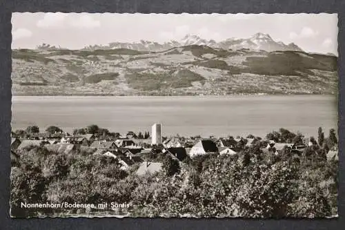 Nonnenhorn/Bodensee, Blick zum Ort mit Säntis - 424216