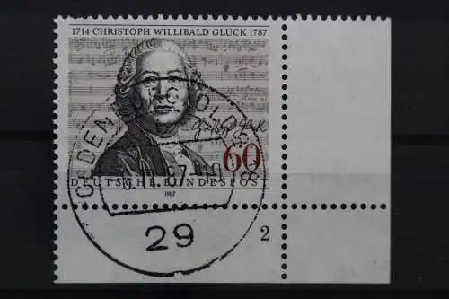 Deutschland (BRD), MiNr. 1343 Ecke rechts unten, FN 2, EST - 211176