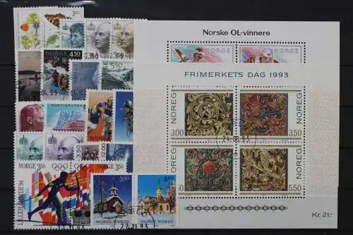 Norwegen, MiNr. 1114-1142, Jahrgang 1993, gestempelt - 211357