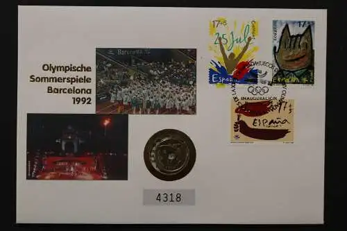 Spanien, Numisbrief, Olymp. Sommerspiele 1992, Barcelona, 25.7.1992 - 662668