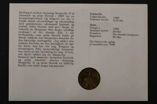 Dänemark, 25 Jahre Reg. Jubiläum, 25.2.93, Numisbrief - 662631