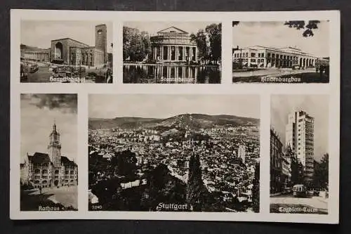 Stuttgart, Bahnhof, Theater, Hindenburgbau, Rathaus, Tagblatt-Turm - 424467