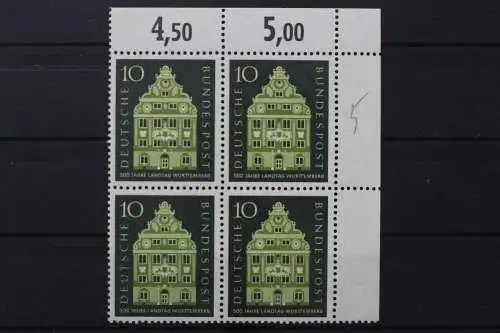 Deutschland (BRD), MiNr. 279 Viererblock Ecke rechts oben, postfrisch - 212489