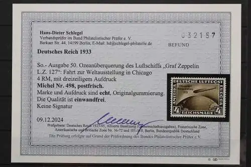 Deutsches Reich, MiNr. 498, postfrisch, BPP Fotobefund - 213509