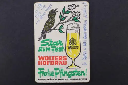 Braunschweig Wolters Hofbräu, 9,5 x 14 cm aus Bierdeckel-Pappe - 512394