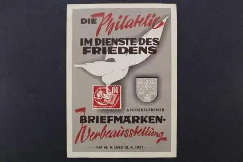 DDR, MiNr. 245 Ecke links unten mit Druckvermerk auf Sonderpostkarte - 512418