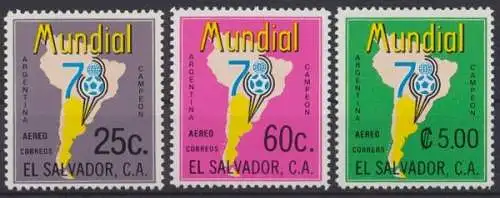 El Salvador, Fußball, MiNr. 1244-1246, postfrisch - 690007