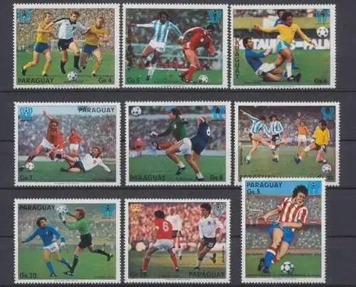 Paraguay, Fußball, MiNr. 3132-3140, WM 1978, postfrisch - 601120