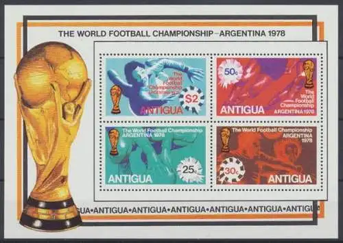 Antigua, Fußball, MiNr. Block 37, WM 1978, postfrisch - 601091