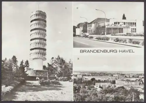 Brandenburg, Friedenswarte auf dem Marienberg, Konsum-Kaufhalle, Blick über Brandenburg - 410401