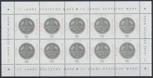 Deutschland (BRD), Michel Nr. 1996 Kleinbogen, postfrisch - 609756